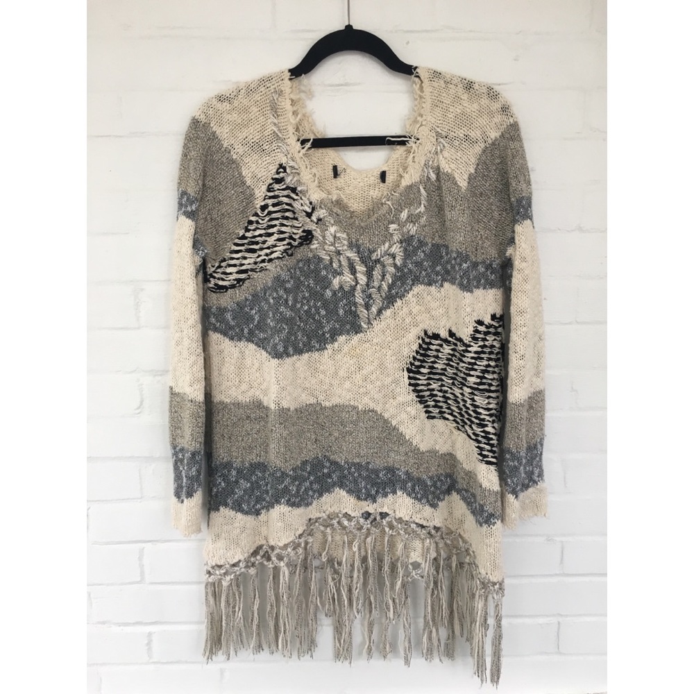 Fringe Abstract Sweater